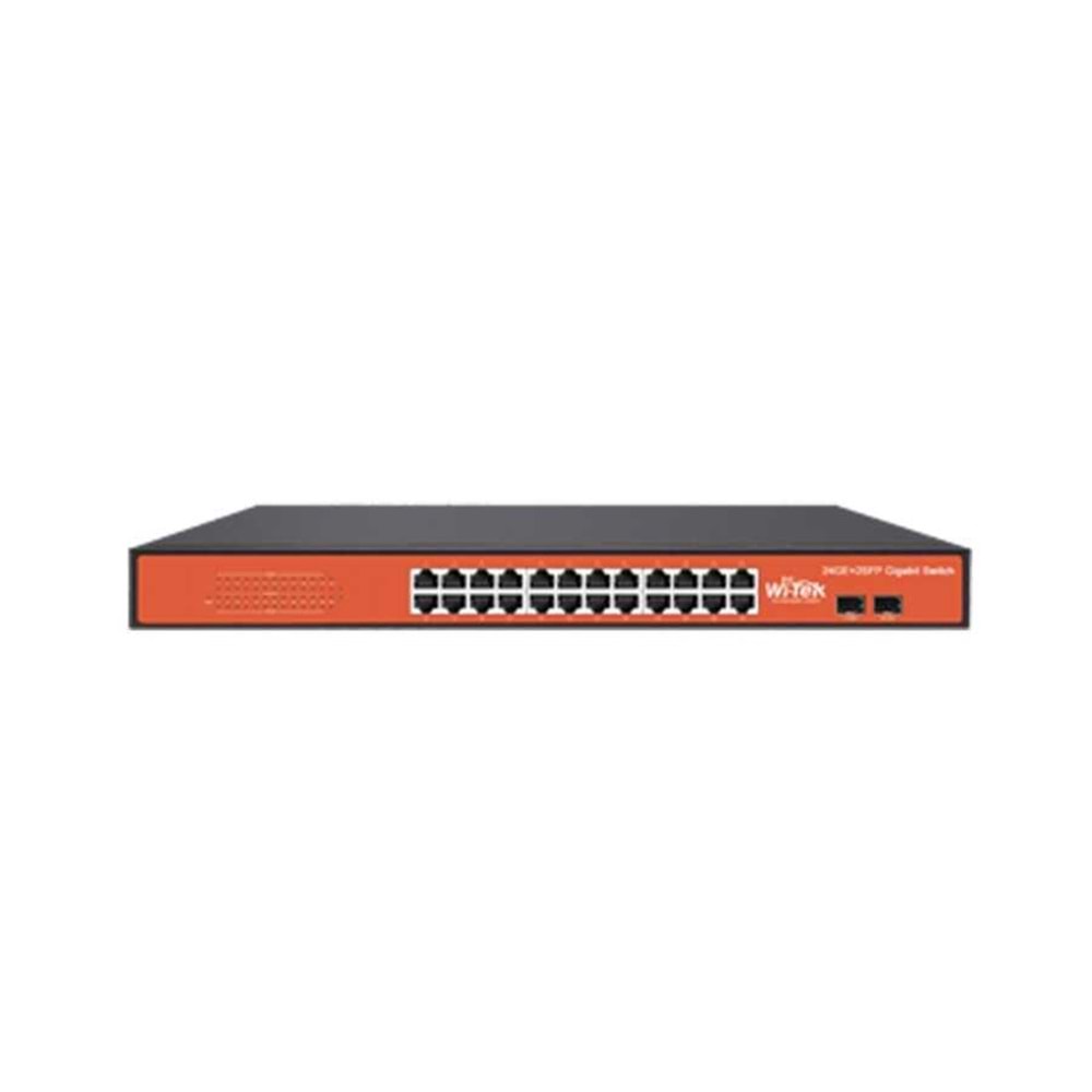 Wİ-TEK WI-SG124F V2 - 24GE+2SFP Full Giga Rack-mountable/Desktop Ethernet Switch