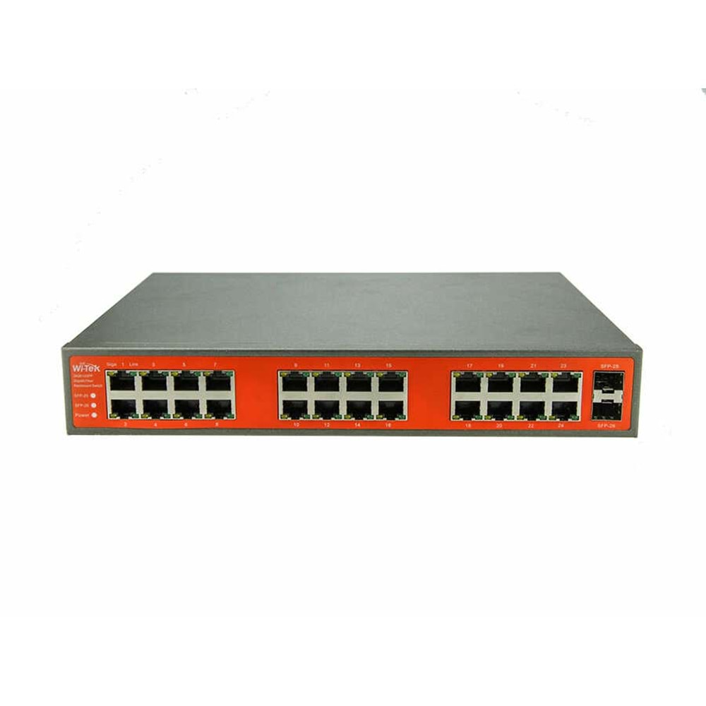 Wİ-TEK WI-SG124F V2 - 24GE+2COMBO SFP FULL GİGA RACK-MOUNTABLE/DESKTOP ETHERNET SWİTCH