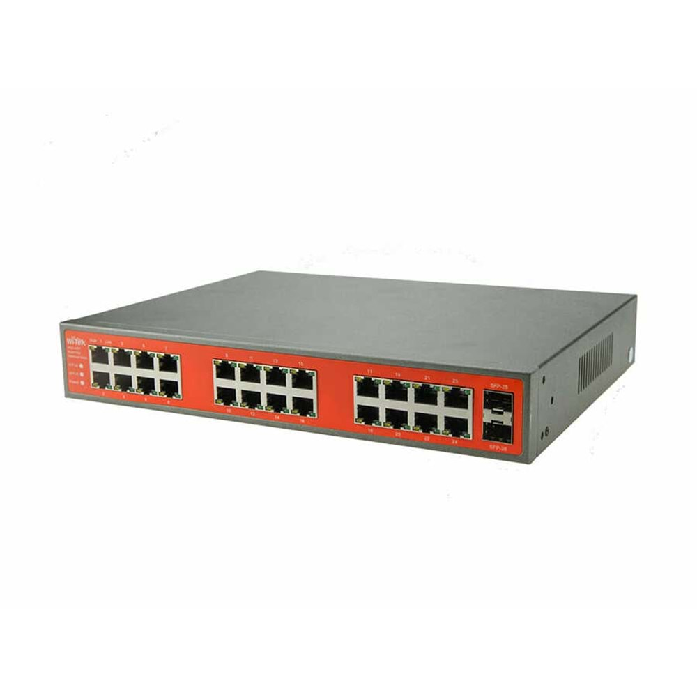 Wİ-TEK WI-SG124F V2 - 24GE+2COMBO SFP FULL GİGA RACK-MOUNTABLE/DESKTOP ETHERNET SWİTCH