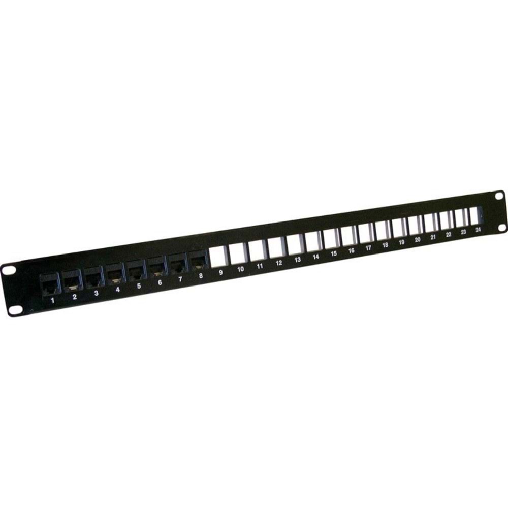 HCS PATCH PANEL SLIDING BLACK 1U 24 PORT CAT6 BOŞ