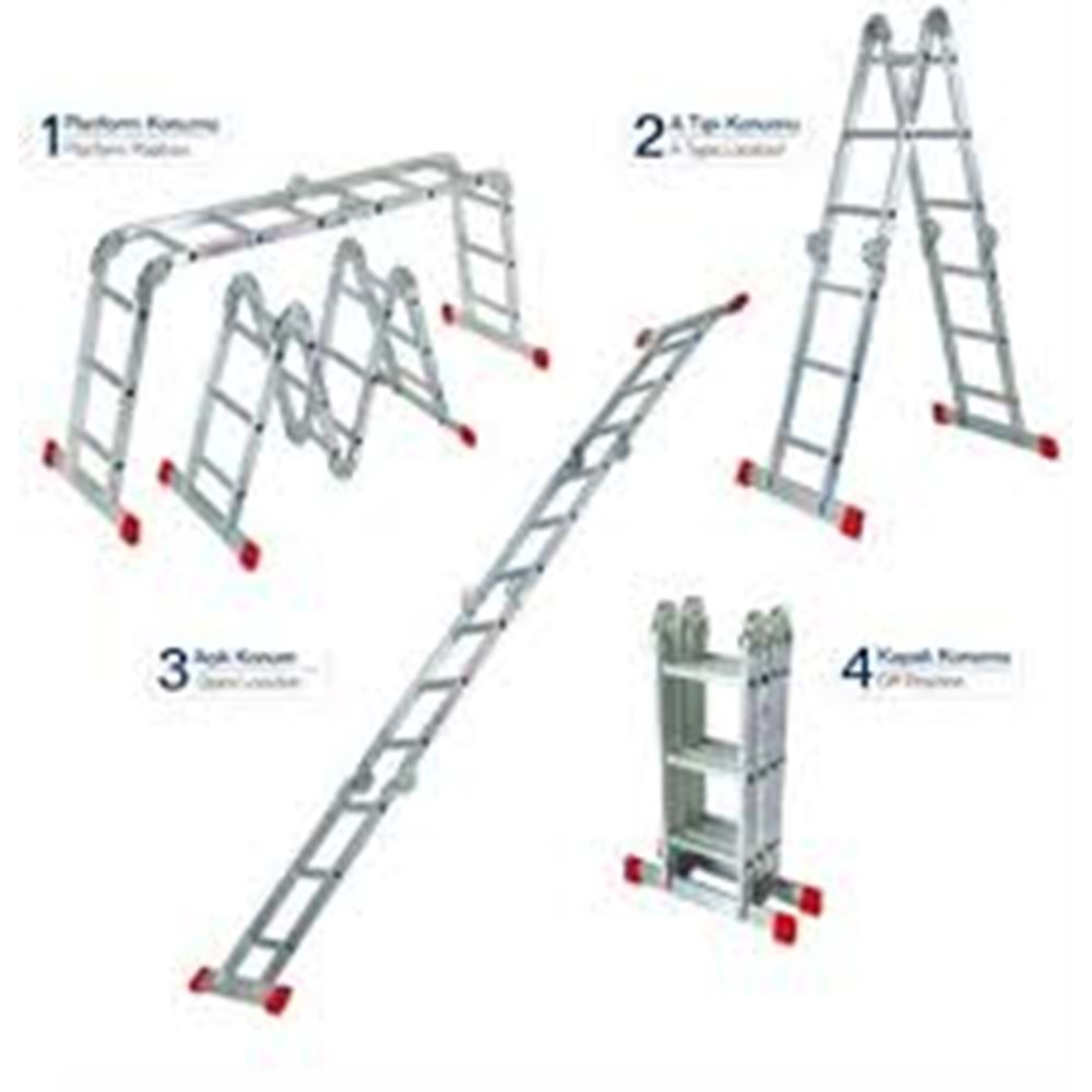 AKROBAT MERDİVEN 4x122cm 4x4 SARAYLI