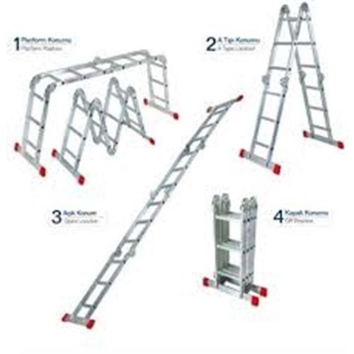 AKROBAT MERDİVEN 4x122cm 4x4 SARAYLI