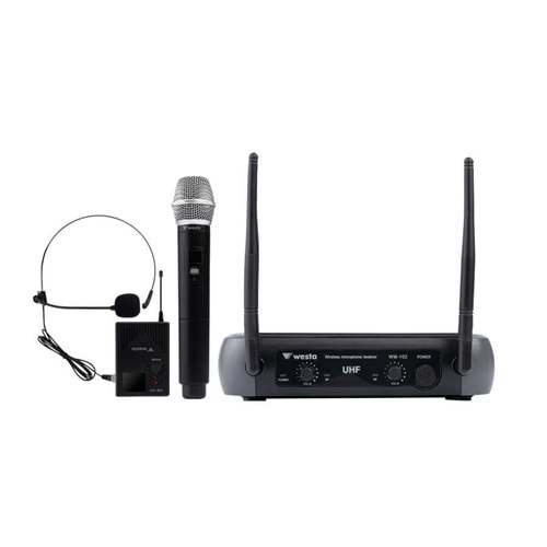 WESTA WM-102HT 1Receiver + 1Handheld Mic. + 1Lavalier Mikrofon Set