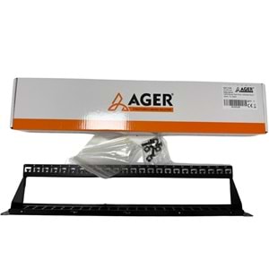 AGER AC-610-24 1U 24 PORT CAT6 PATCH PANEL BLACK