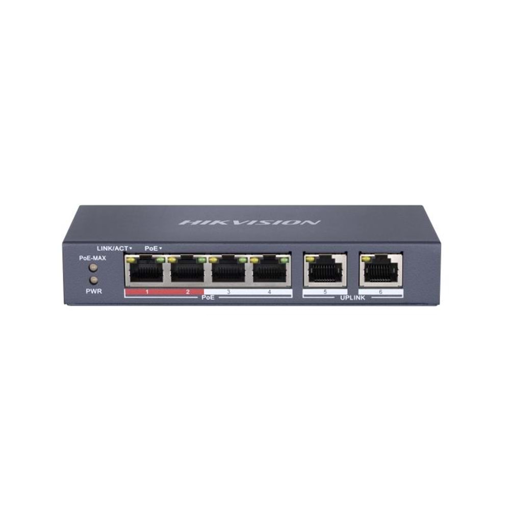 HIKVISION DS-3E0106P-E/M 10/100 4 PORT POE +2 UPLİNK SWITCH