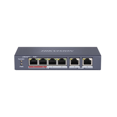 HIKVISION DS-3E0106P-E/M 10/100 4 PORT POE +2 UPLİNK SWITCH