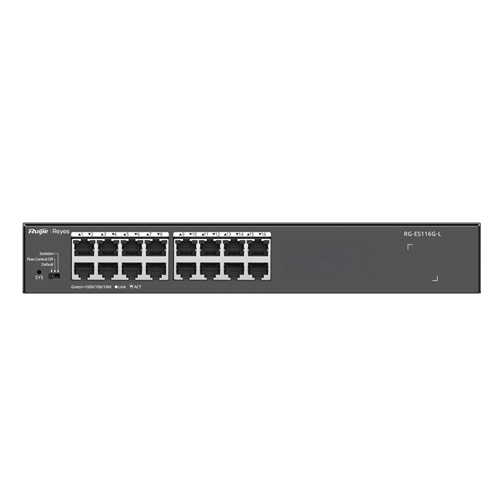 REYEE RG-ES116G-L 16 PORT, 10/100/1000 GİGABİT,ÇELİK KASA RACKMOUND