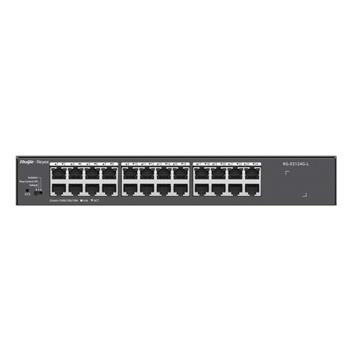 REYEE RG-ES124G-L 24 PORT, 10/100/1000 GİGABİT,ÇELİK KASA RACKMOUND