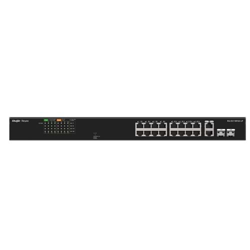 RUIJIE REYEE RG-ES118FGS-LP 18 PORTLU, 10/100 FAST ETHERNET, SWİTCH, 2 GİGABİT COMBO, 16 PORT POE+ (120W)