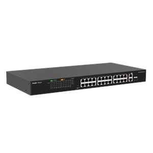 RUIJIE REYEE RG-ES126FGS-LP 26 PORT, 10/100 FAST ETHERNET, 2 GİGABİT UPLİNK, 1 GİGABİT COMBO, 24 PORT POE SWİTCH+(180W)