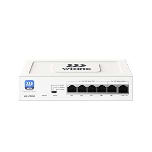 Wİ-TEK WIKING WK-PS206 4 PORT MEGABİT+ 2 PORT MEGABİT UPLİNK POE SWİTCH 4P2U