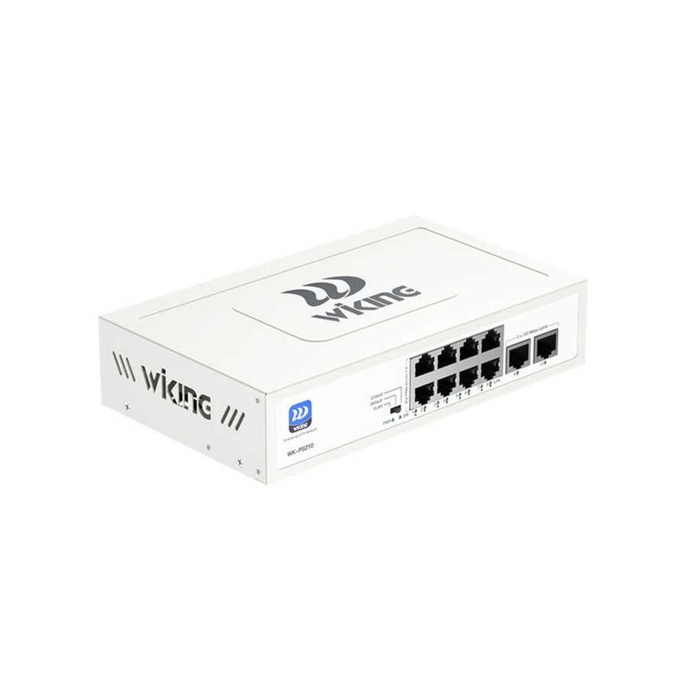 Wİ-TEK WIKING WK-PS210 8 PORT MEGABİT + 2 PORT MEGABİT UPLİNK POE SWİTCH 8P2U