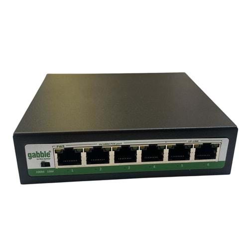 GABBLE GAB-P-42MM 100MBPS 4 PORT POE + 2 PORT 100MBPS UPLİNK POE SWİTCHES