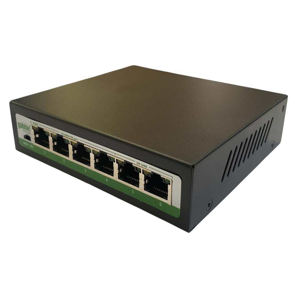 GABBLE GAB-P-42MM 100MBPS 4 PORT POE + 2 PORT 100MBPS UPLİNK POE SWİTCHES