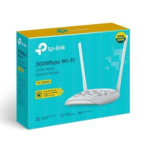 TP-LINK TD-W9950 4 PORT 10/100 300Mbps 2x5dBI ADSL/VDSL MODEM ROUTER