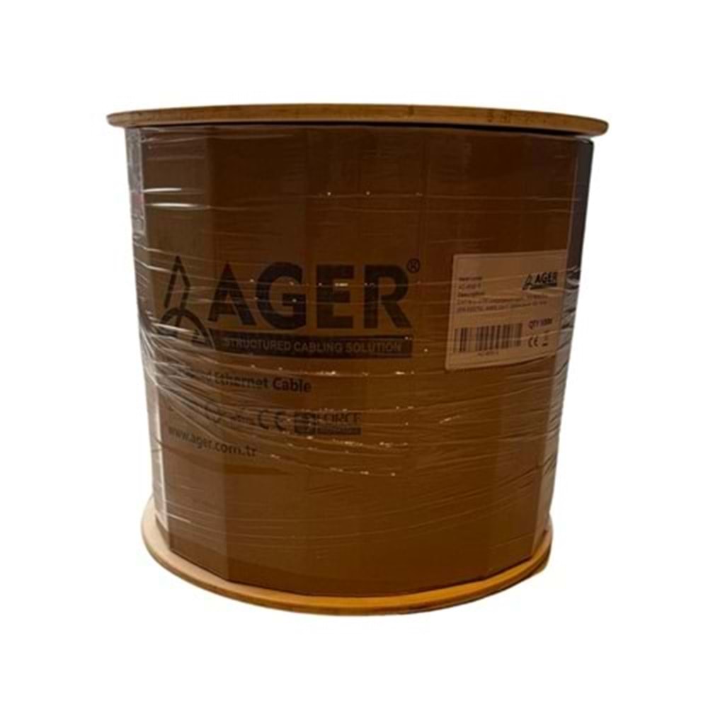 AGER AC-600-5-OR CAT6 U-UTP HALOJEN FREE CAT6 KABLO 500Mt (TURUNCU)