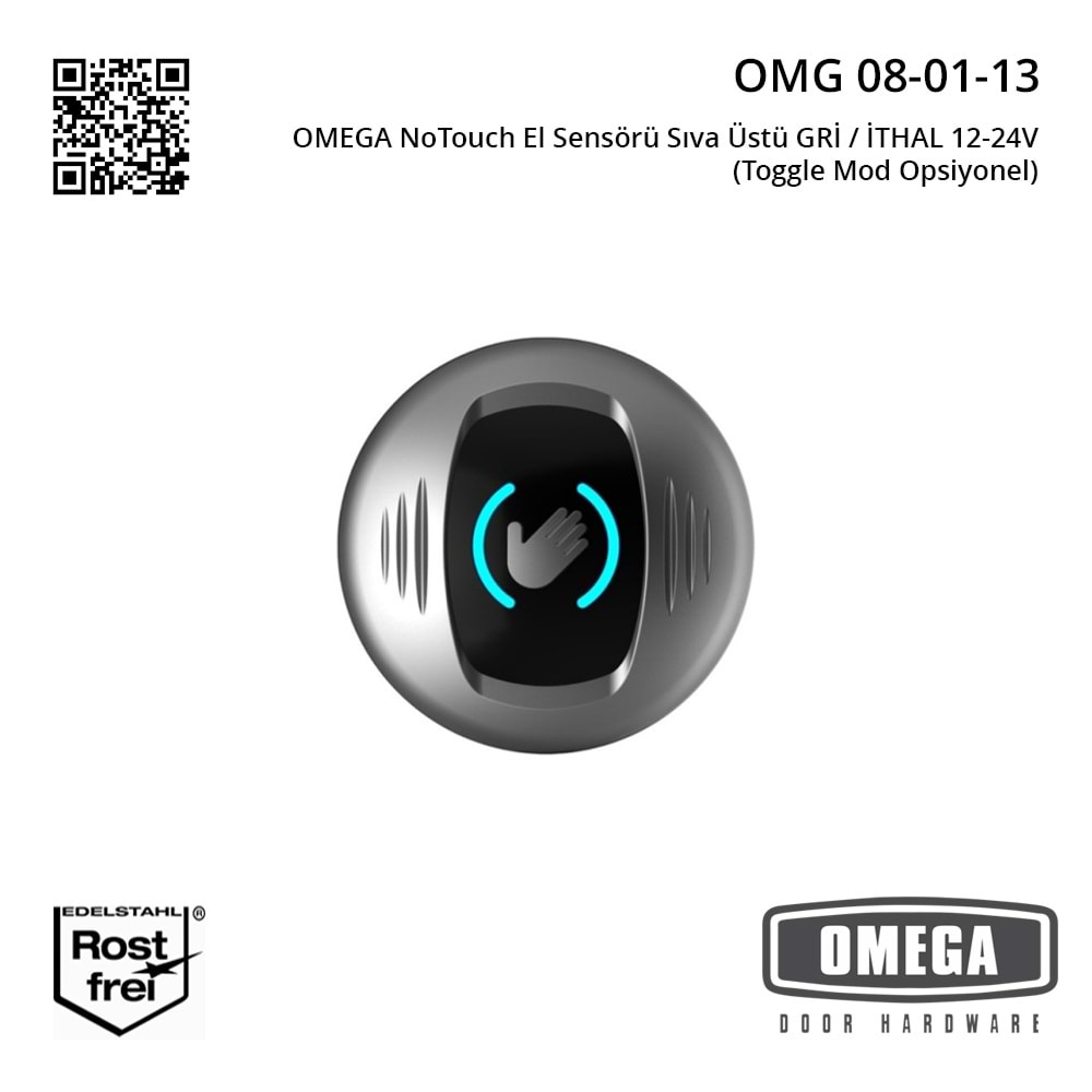 OMEGA NoTouch El Sensörü Sıva Üstü GRİ
