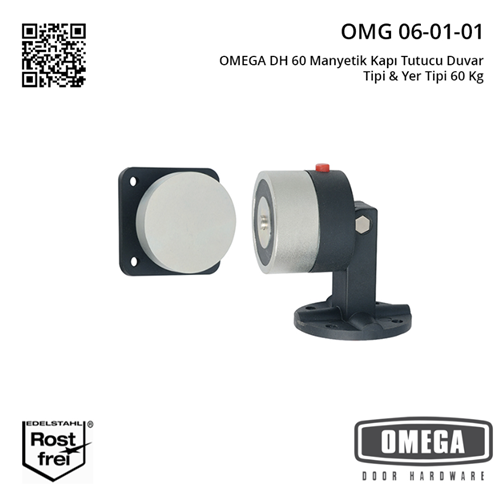 OMEGA Manyetik Kapı TutucuDuvar Tipi & Yer Tipi 60 Kg