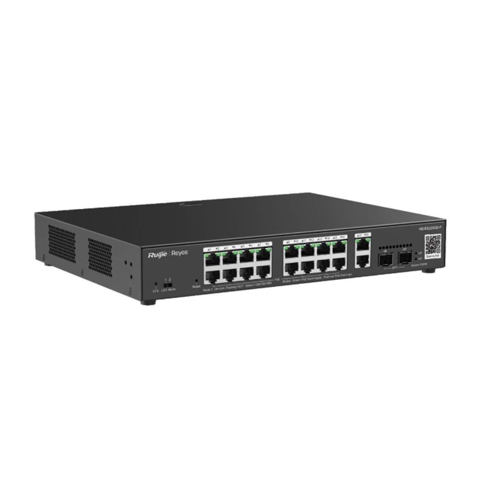 RUIJIE REYEE RG-ES220GS-P 20 PORT 10/100/100 16xPOE 250W +2SFP YONETILEBILIR SW