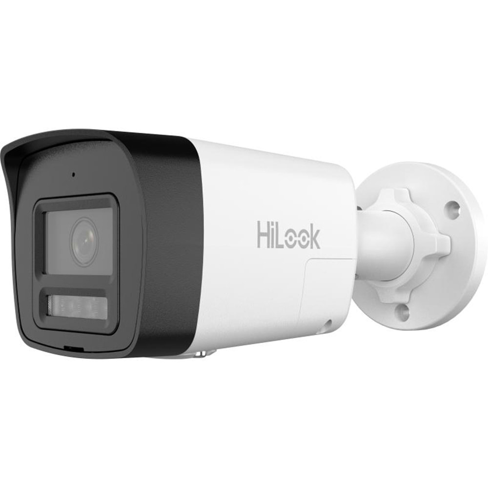 HILOOK IPC-B140HA-LUFC, 4Mpix, 2,8mm Lens, H265+, Dual Light, 20Mt Gece Görüşü, Dahili Mikrofon, IP67, PoE, Bullet, IP Kamera