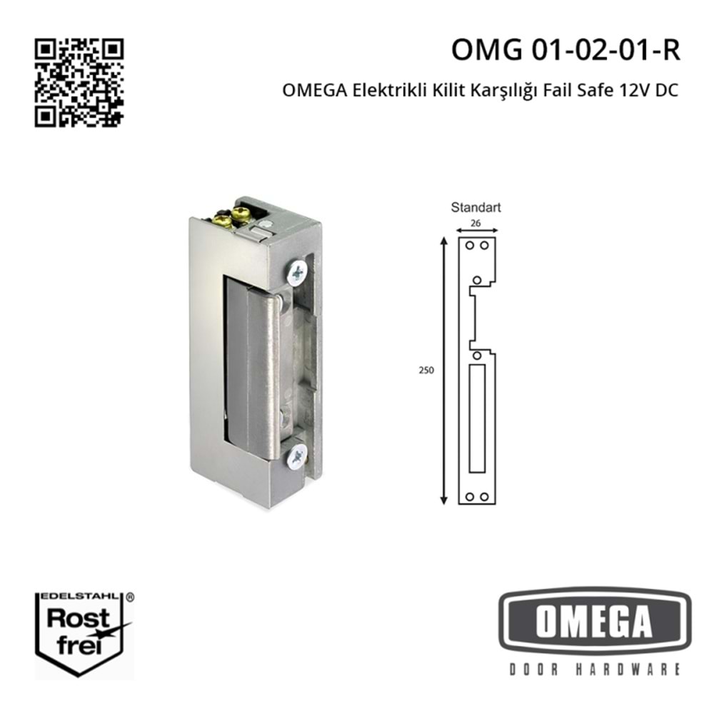 OMEGA ELEKTRİKLİ KİLİT KARŞILIĞI FAİL SAFE 12V DC