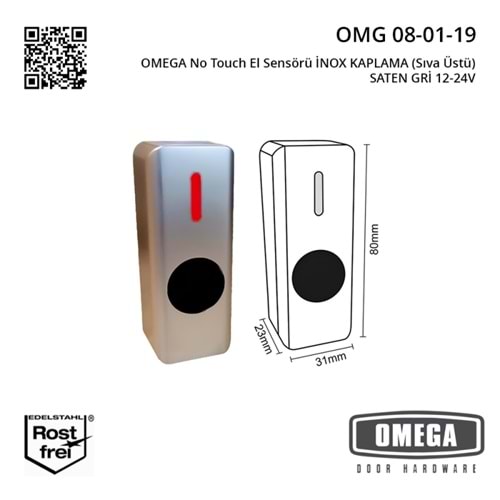 OMEGA NO TOUCH SIVA ÜSTÜ EL SENSÖRÜ - GRİ