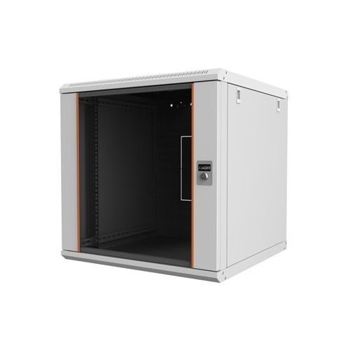 AGER 9U 600X600 AB09U6060B1 MONTAJLI AGENA BASE SERİSİ DUVAR TİPİ KABİNET + 19INCH SABİT RAFLI (ON CITALI CAM KAPAK ARKA SABİT YAN KAPAKLAR KİLİTSİZ-B1 BEYAZ)