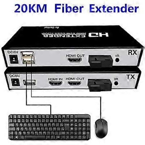 20KM HDMI+USB KVM FİBER EXTENDER