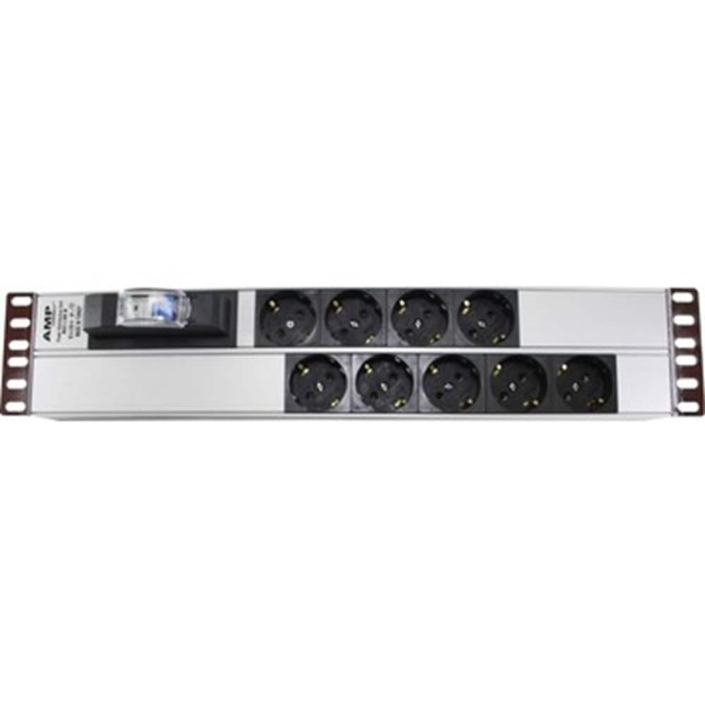 2U9LUPDU N192109 2U Rack Kabinet 19'' 9lı Şebeke W Otomatlı 1,5mt Kablolu Priz PDU