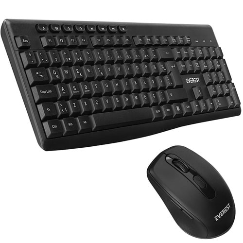 EVEREST KM-719 SİYAH 2 İN 1 KABLOSUZ Q MULTİMEDİA KLAVYE MOUSE SET