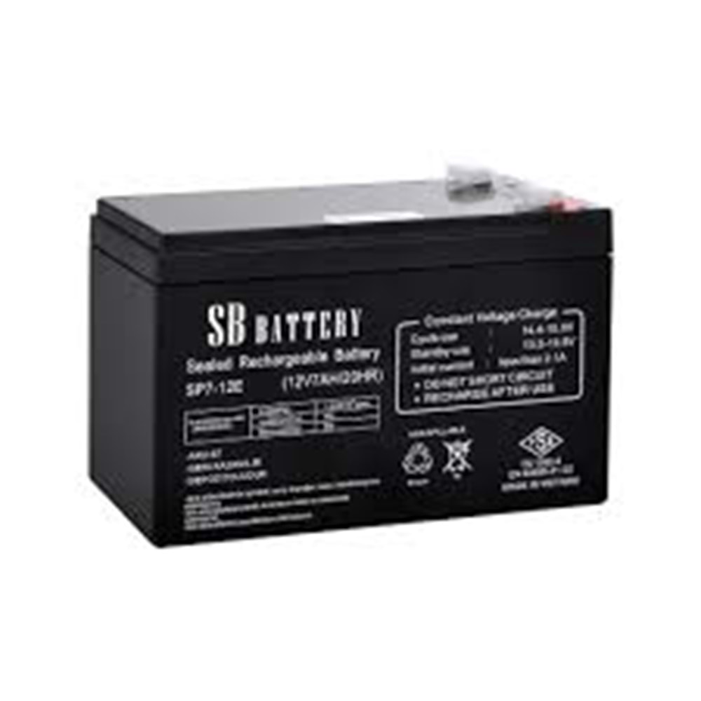 SB BATTERY 12V 7A BAKIMSIZ KURU AKÜ