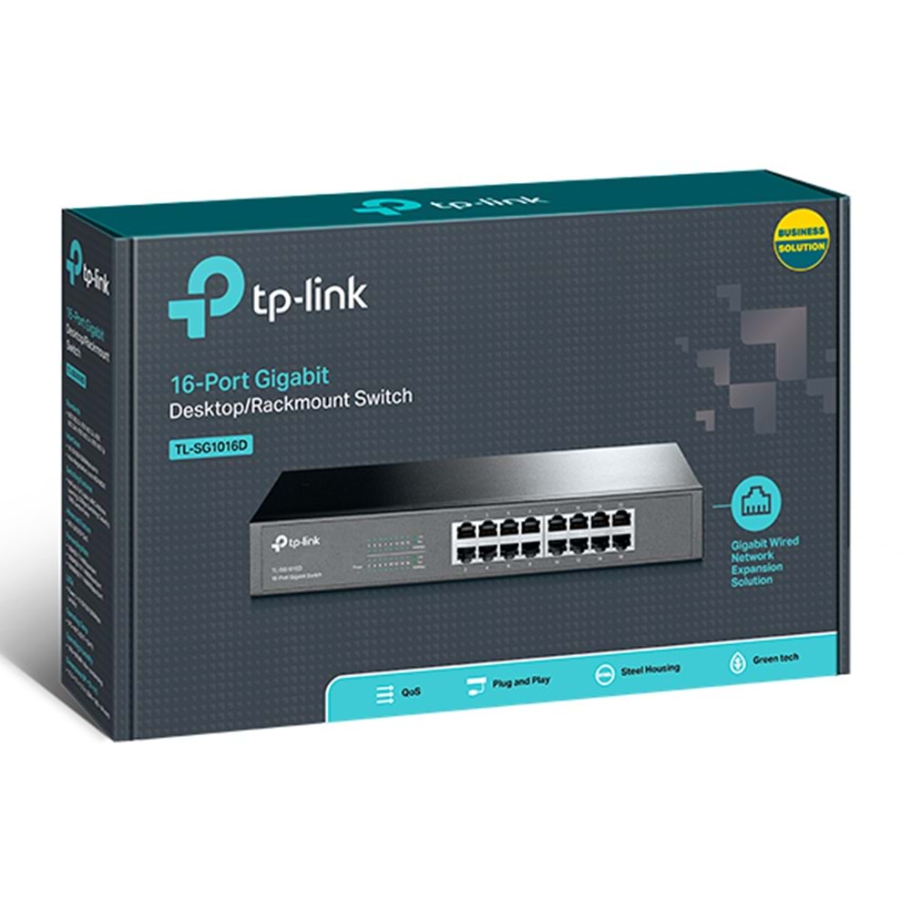TP-LİNK TL-SG1016D 16 PORT GİGABİT DESKTOP/ RACKMOUNT SWİTCH