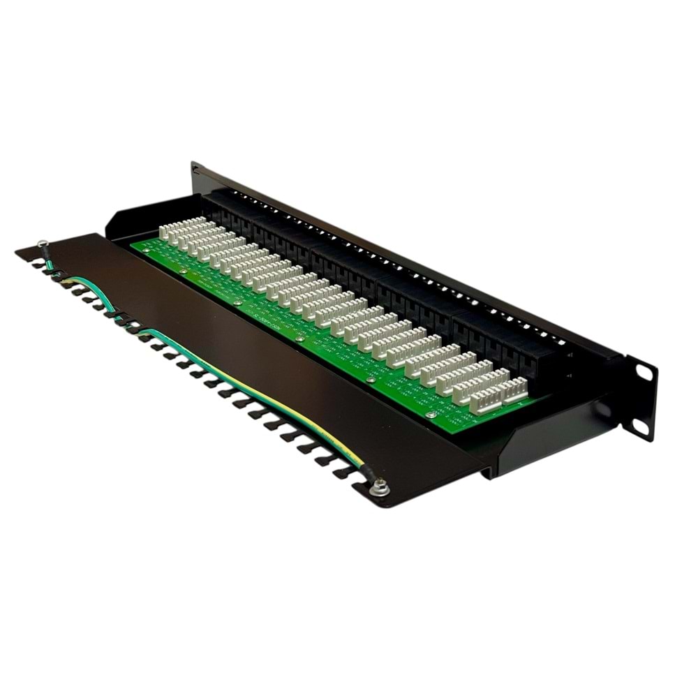 AGER 1U-483x44x164mm -50-port RJ45-8P4C-Black-LSArack mount-unshielded-ACPP3-350-1B-AGER CAT 3ISDN Patch Panel