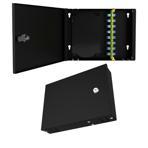 AGER AG-PB08PSCS-F-B1-8 PORT DUVAR TIPI SC SIMPLEX FIBER PATCH BOX F TIP + FİBEROPTİK KASET (RAL 7035 BEYAZ)