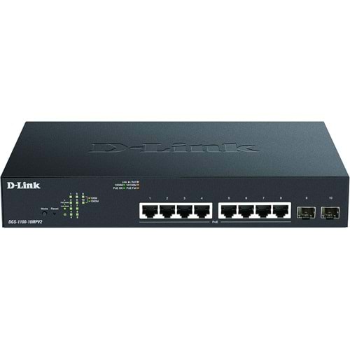 D-LINK DGS-1100-10MP 10 BAĞLANTI NOKTALI GİGABİT POE AKILLI YÖNETİLEBİLİR ANAHTAR