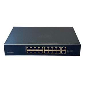 S-GUARD 16P2U-200 SWITCH 16 PORT 10/100MB 2 UPLİNK 10/100/1000MB POE SWITCH