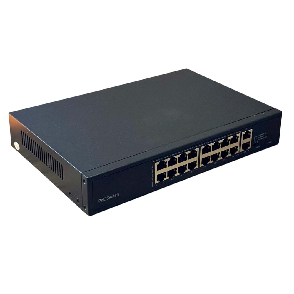 S-GUARD 16P2U-200 SWITCH 16 PORT 10/100MB 2 UPLİNK 10/100/1000MB POE SWITCH