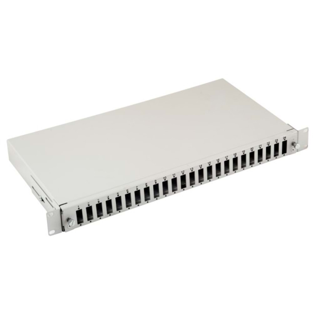 AGER AG-FO01U24SCD-DG-B1-01U 19 INCH FİBER OPTİK PATCH PANEL 24 PORT SC DUBLEX LOGOSUZ (7035 BEYAZ)