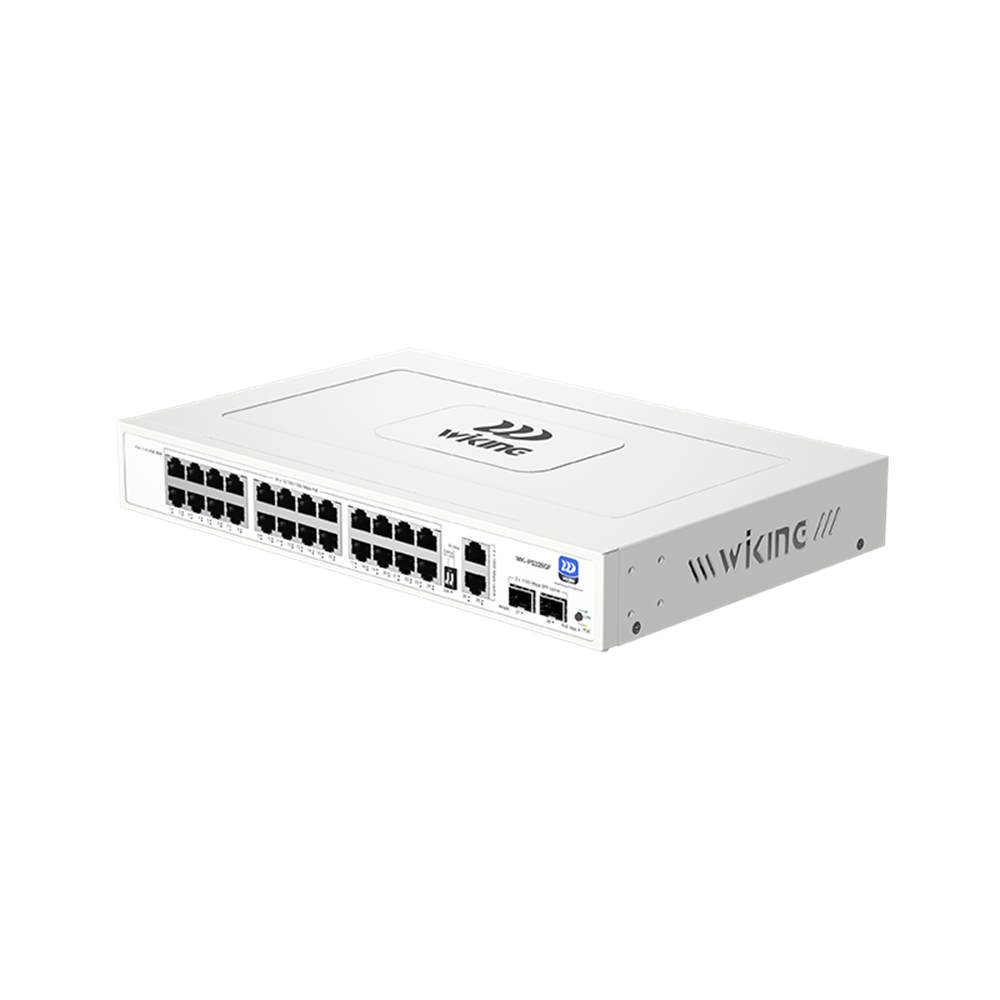 Wİ-TEK WIKING WK-PS328GF 24GE PoE + 2GE Uplink + 2GE SFP 285W PoE Switch 24GP2U2S
