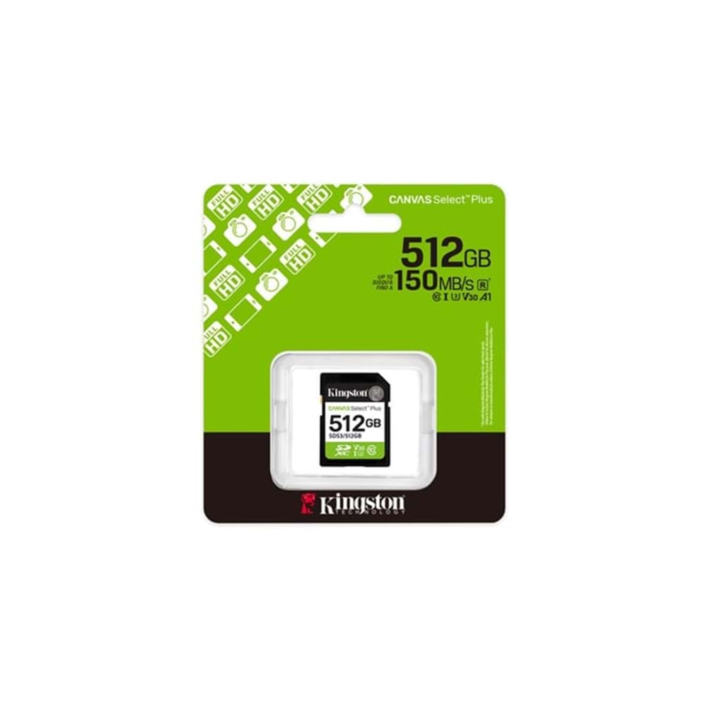 512 GB KINGSTON CANVAS SELECT PLUS GEN3 MICRO SDXC UHS-I 150MB/S (SDCS3/512GB)