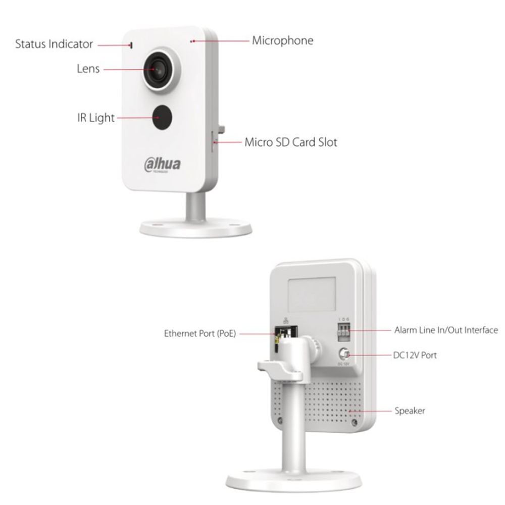 DAHUA IPC-K1430K-STW-0280B 4MP 2.8MM KÜP (CUBE) COMPACT Wİ-Fİ & POE KAMERA