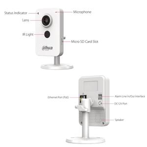 DAHUA IPC-K1430K-STW-0280B 4MP 2.8MM KÜP (CUBE) COMPACT Wİ-Fİ & POE KAMERA