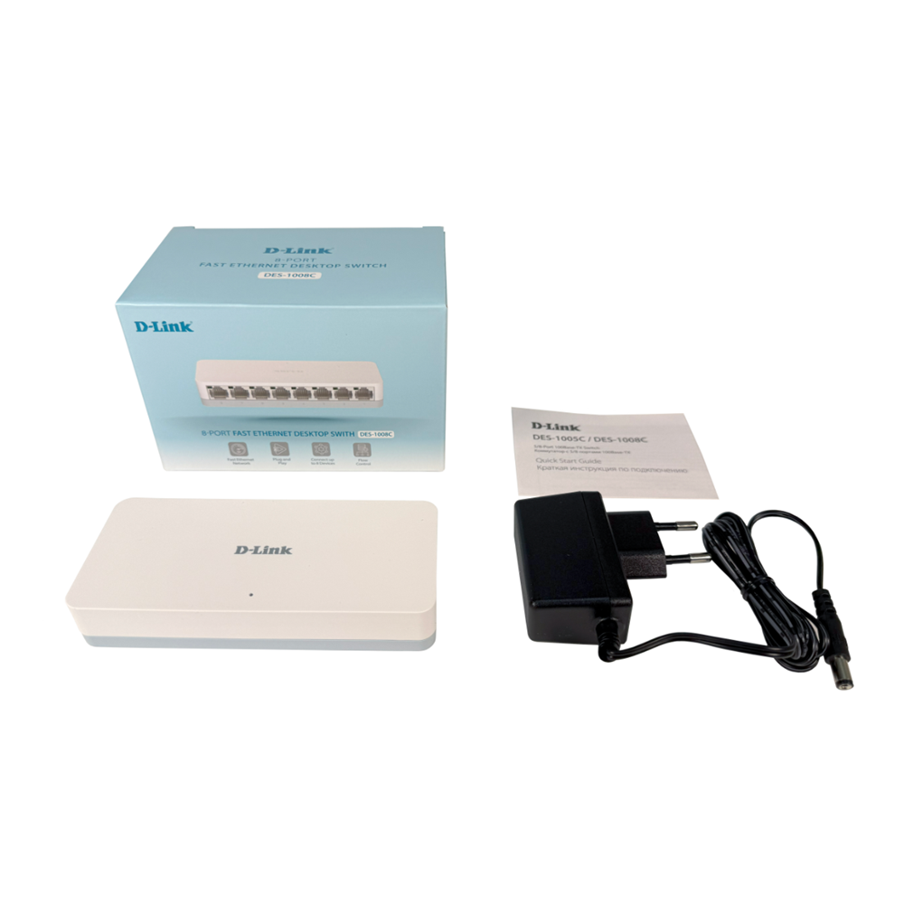 D-LİNK 8 PORT DES-1008C 10/100Mbps DESKTOP SWİTCH