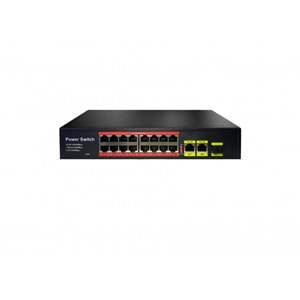 URANİUM POE-1621SFP-200W 8 Port 10/100M(PoE)+2 Port 100/1000M Uplink 200W PoE SWITCH