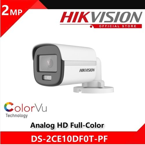 HIKVISION DS-2CE10DF0T-PF 2MP 2.8mm ColorVu 20mt IR BULLET AHD KAMERA