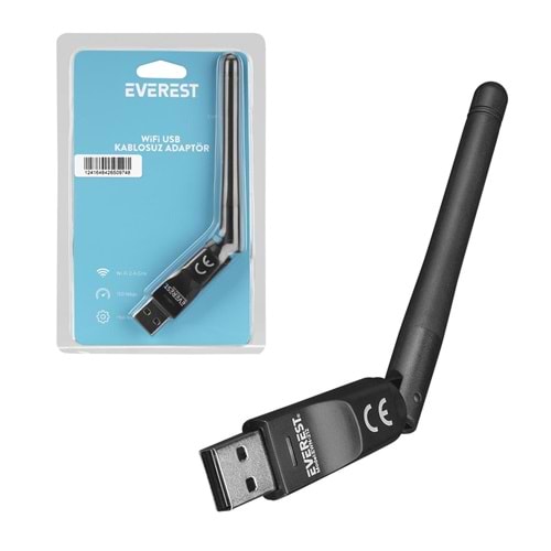 Everest EWN-212 150Mbps 2.4GHz 2dBi MT7601 Chipset Wifi Usb Kablosuz Adaptör